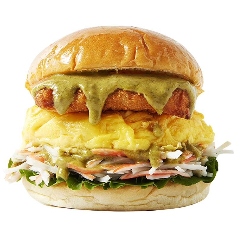 바질 갈릭 쉬림프 에그 버거